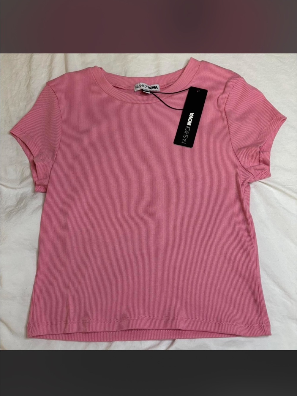 Fashion Nova Bubblegum Pink Ribbed Crew Tee